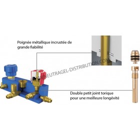 COFFRET MANOMÈTRE 2 VOIES POUR GAZ RÉFRIGÉRANT 1234 YF