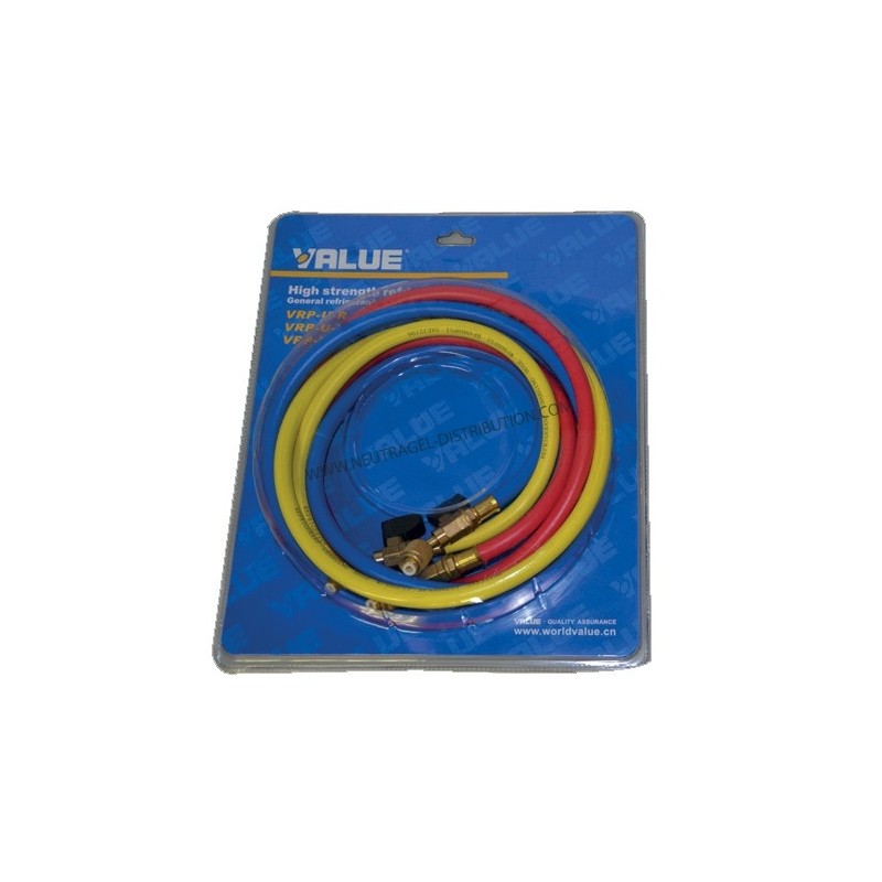 FLEXIBLE AVEC VANNES DE 150 CM 1/4"- 1/4" + 1/4" - 5/16"