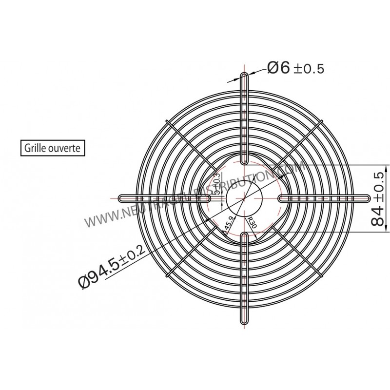 GRILLE OUVERTE 254 MM