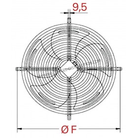 MOTO-VENTILATEUR HÉLICOÏDE SUR GRILLE SOUFFLANT Ø500 MM