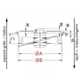 MOTO-VENTILATEUR HÉLICOÏDE SUR SUPPORT CARRÉ SOUFFLANT Ø400 MM