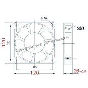 VENTILATEUR 120 X 120 X 26 MM