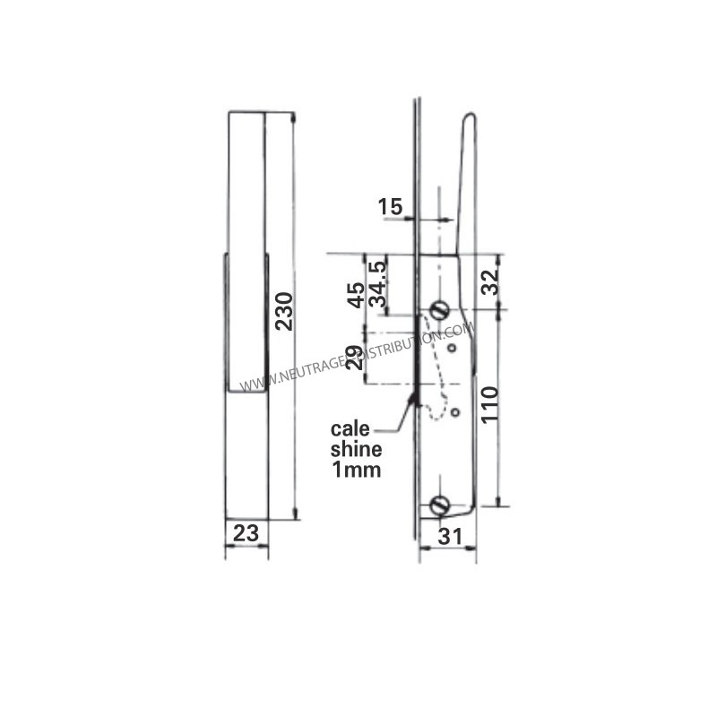 Loqueteau automatique 571 version standard à clé