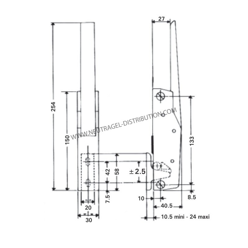 Loqueteau automatique 795 version à clé