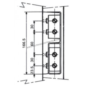 Charnière composite 480HP version haute température axe en inox