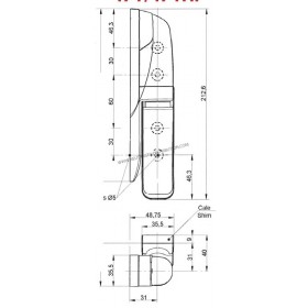Charnière composite 471 axe en acier zingué bi-chromaté