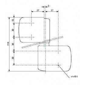 Charnière composite 4542HP gauche cache noir