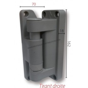 Charnière composite 68MD droite à rampe en plastique