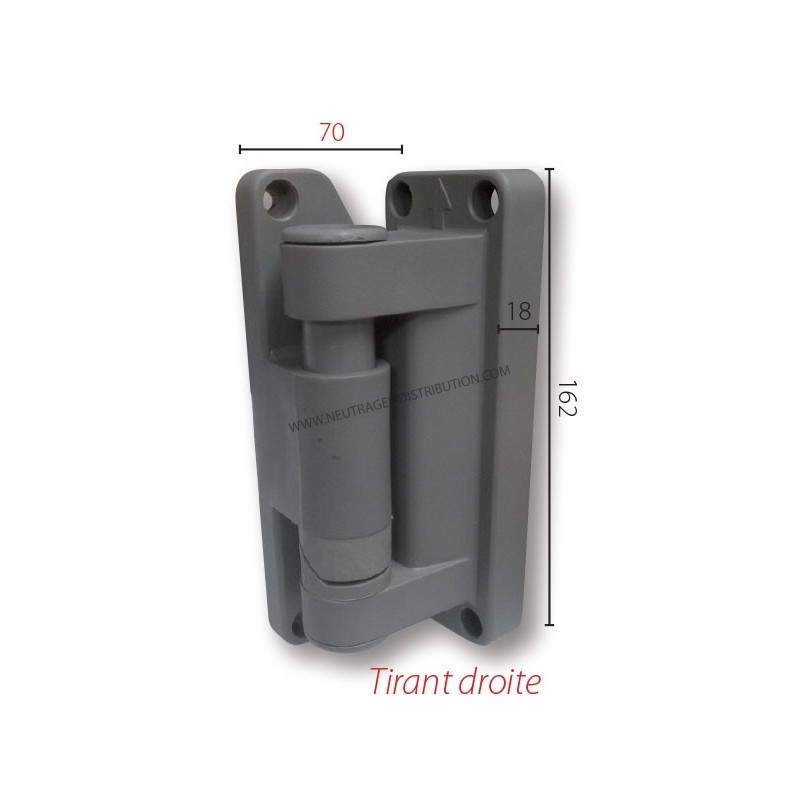 Charnière composite 68MD droite à rampe en plastique