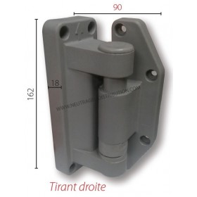 Charnière composite 92MD droite à rampe en plastique