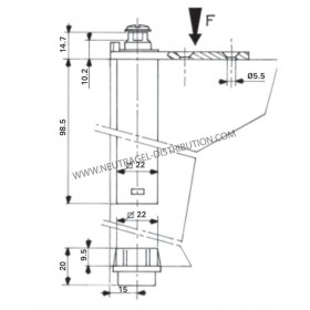 Corps de pivot à ressort 176 avec tête carré