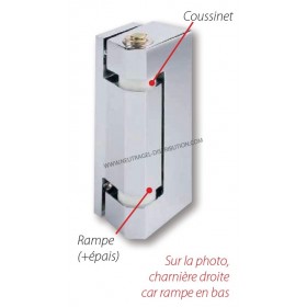 Charnière  362 droite à rampe émaillée