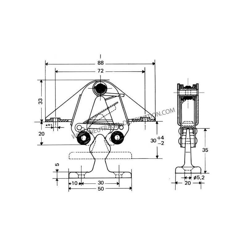 Mécanisme de fermeture automatique va-et-vient 129