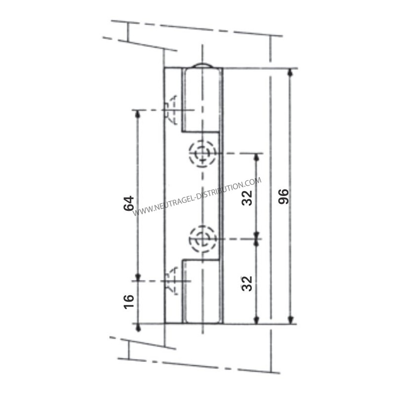 Charnière 401 Chromée satinée