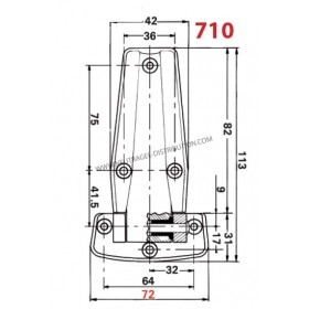 Charnière chromée brillante 710