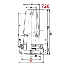 Charnière chromée brillante 720