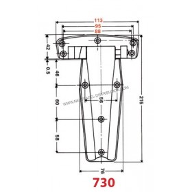 Charnière sans rampe 730