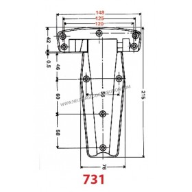 Charnière droite 731 à rampe et décalage 27 mm