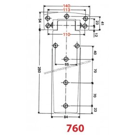 Charnière sans rampe 760 décalage 27 mm