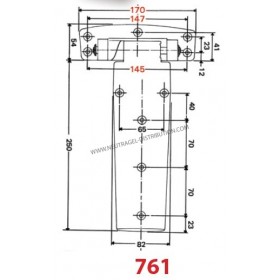 Charnière droite 761 avec rampe et décalage 22 mm