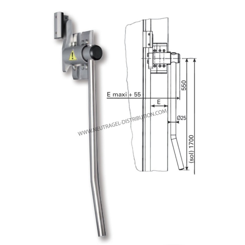Poignée extérieure réversible inox pour 7530