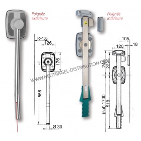 Poignée 6200 réversible complète (intérieure + extérieure)