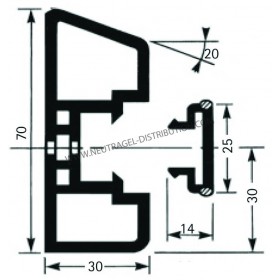 Lisse de protection 70 x 30 mm