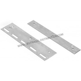 Plaque et contreplaque inox 5 encoches pour lanières de 200 mm
