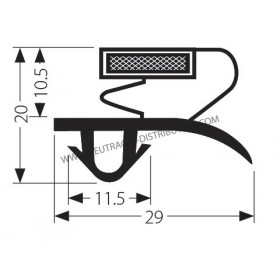 Joint vitrine porte CISAPLAST 760 X 1600
