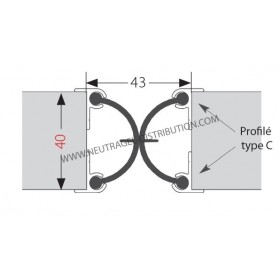 Joint porte Double Ép. - 40 mm lg 2.5 m