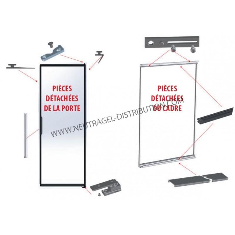 Kit charnière basse droite ral 7035