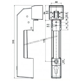 Fermeture complète Jumbo épaisseur porte 60 mm