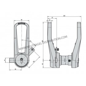 Fermeture complète 7501épaisseur porte 100 mm