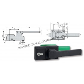 Fermeture complète Euro 2001 épaisseur porte 100 mm