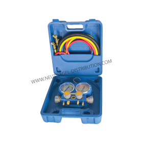 COFFRET MANOMÈTRE 4 VOIES POUR LES GAZ RÉFRIGÉRANTS R410A-R134A-R407C-R32