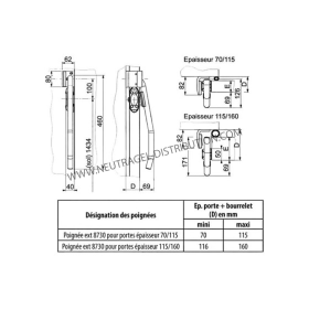 Butée poignée aluminium
