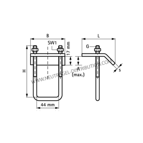 Crapaud étrier pour rail 41/41/2.5