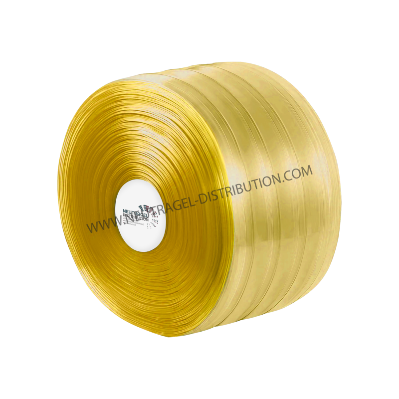 Lanière positive transparente nervurée jaune 200/2 mm anti-insecte