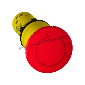 BOUTON-POUSSOIR "COUP DE POING" - 1 CONTACT O - Ø 40 mm XB7NS8442