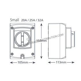 COFFRET DE PROTECTION 4P 63A IP 66