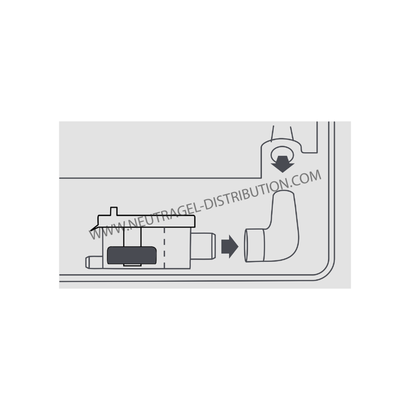 Connexion caoutchouc à 90° entre mini-pompe et unité murale/plafond