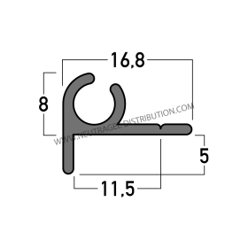 Profilé type C longueur 2.5 m