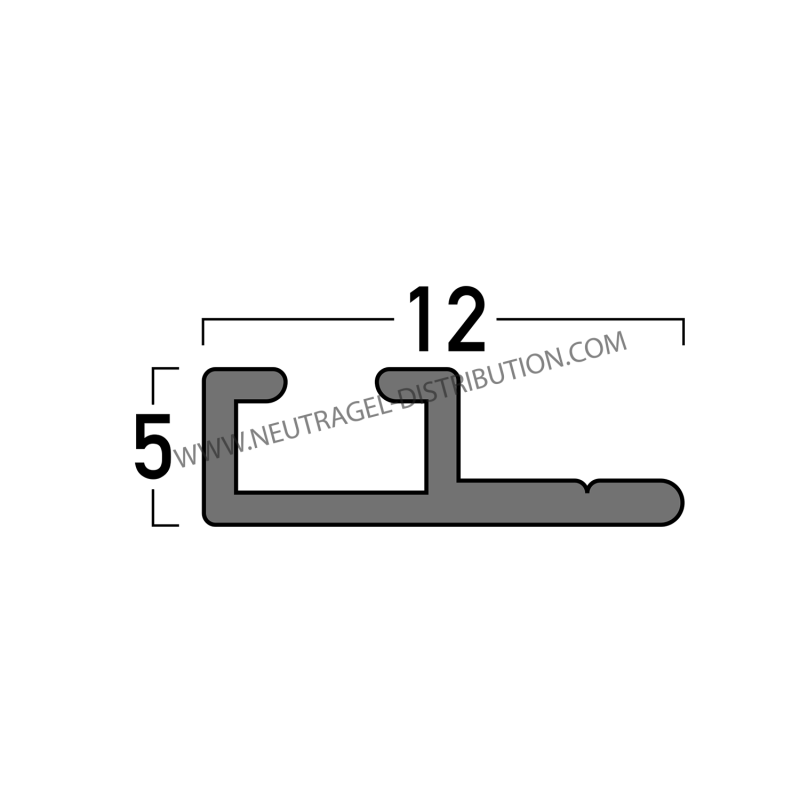 Profilé de type B en aluminium longueur 3 m