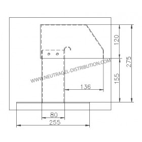 PASSAGE DE TOITURE EN ALUMINIUM 80 X 80 MM