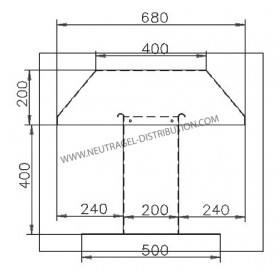 PASSAGE DE TOITURE EN ALUMINIUM 200 X 200 MM