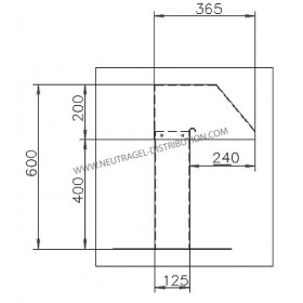 PASSAGE DE TOITURE EN ALUMINIUM 125 X 125 MM