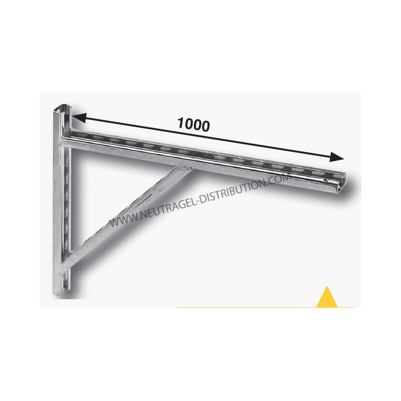 SUPPORT MURAL EN ACIER ZINGUÉ - PROFIL 38 X 40 MM POUR UNITÉS LARGES
