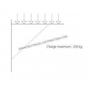 SUPPORT MURAL EN ACIER ZINGUÉ - PROFIL 38 X 40 MM POUR UNITÉS LARGES