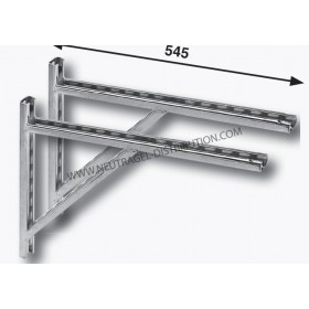 SUPPORT MURAL EN ACIER ZINGUÉ - PROFIL 32 X 20 MM
