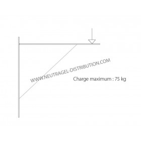 SUPPORT MURAL EN ACIER ZINGUÉ - PROFIL 32 X 20 MM
